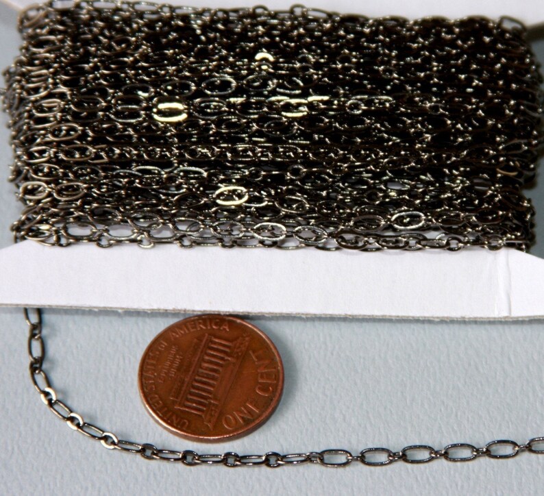 10ft Gunmetal Long and Short chain 4X2mm Soldered Links image 2