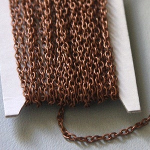 45 ft Antiqued copper round cable chain 2.6X3.9mm unsoldered image 1