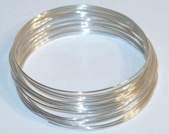 10ft --------------- of 24G Sterling Silver round wire Half-Hard