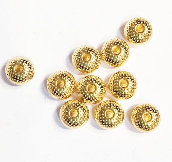 30 Gold Plated Donut Spacer Beads: Zinc Alloy 8x5mm