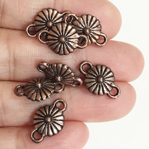 20 pcs  Antique copper connector 16x10x5mm, Copper flower connector, Copper flower links