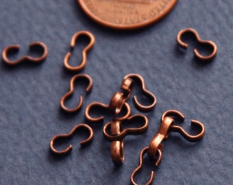 50 pcs  Antique Copper 3 shape connector links 8x4mm