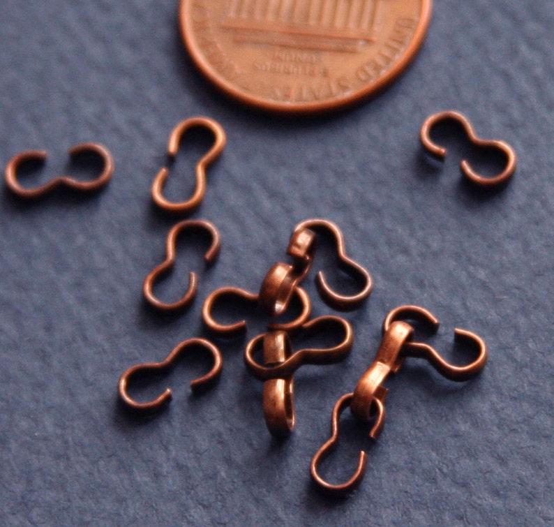 Bulk 500 pcs Antique Copper 3 shape connector links 8x4mm image 1