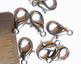 20 pcs  Gunmetal alloy  clasp, large lobster clasp 14x8mm, parrot clasps, Gunmetal lobster clasps