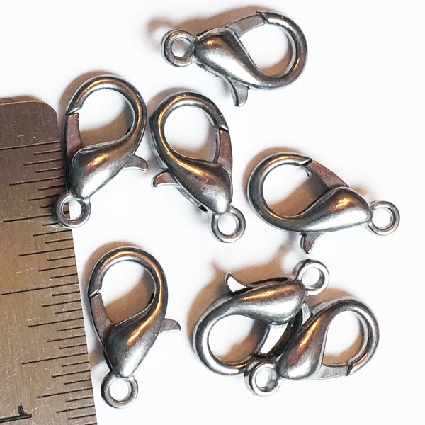 20 pcs  Gunmetal alloy  clasp, large lobster clasp 14x8mm, parrot clasps, Gunmetal lobster clasps