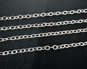 3,5 m försilvrad platt kabelkedja 3 x 3 mm - lödd