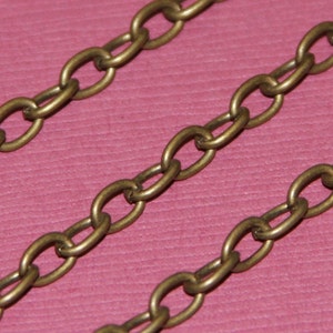 SALE 15ft Antiqued brass finished over iron large cable chain 5x4mm Open Links image 3