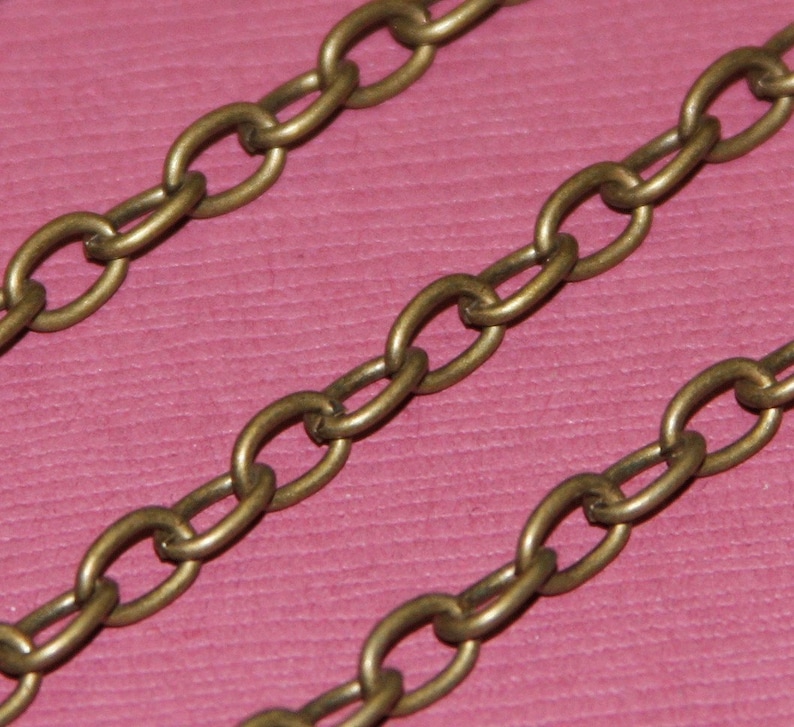 SALE 15ft Antiqued brass finished over iron large cable chain 5x4mm Open Links image 3