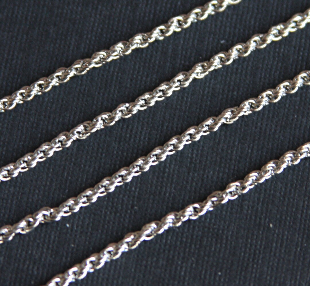 15 Ft Antique Silver Plated Rope Chain 2.5x3mm Etsy