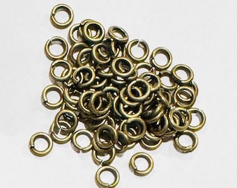 200 pcs of antiqued Brass jumpring 5mm round 18 gauge