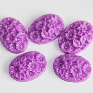 10 stuks acrylhars cabochon 13x18 mm ovaal lavendel