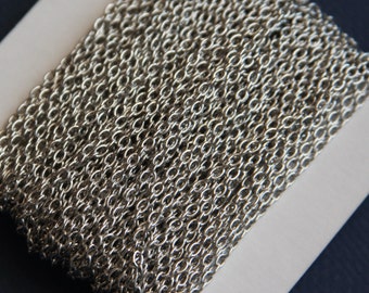 45 ft Antique Silver color round cable chain 2.8x3.9mm  unsoldered