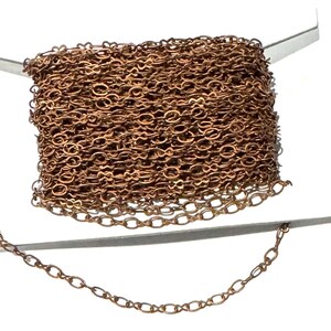 32 ft spool  Antiqued Copper plated brass  Figure 8 Connector Chain 2.9X 3.3mm links