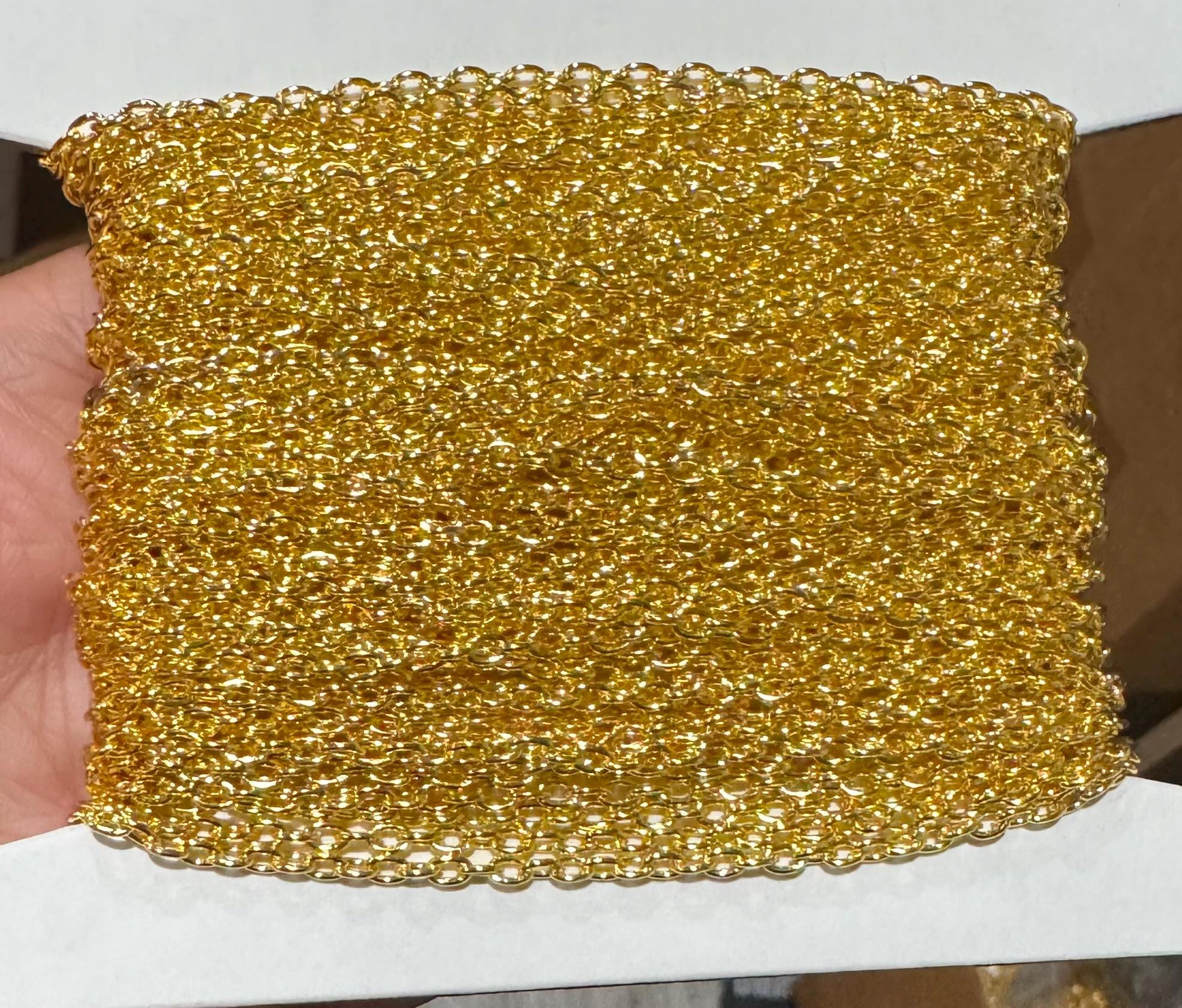 45 ft  Gold Plated round cable chain 2.5X3.5mm - unsoldered
