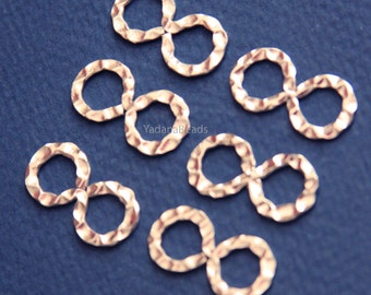 Silver plated hammered connector link 12x24mm - open links