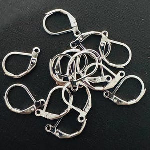 100 pcs  Silver plated leverback earwire 10X15mm