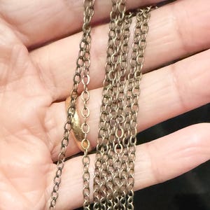 Sample Chain 3 ft spool  antiqued brass flat cable chain 3X3mm