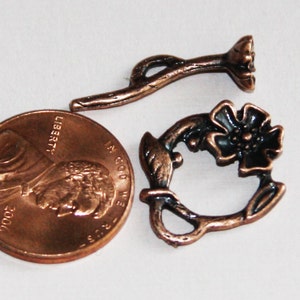 10 fermoirs fermoirs fleurs en cuivre vieilli 20 x 17 mm