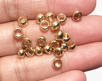 Bulk 450 gold tone roundel spacer beads 3x 5mm, Gold alloy spacer beads, bulk gold rondelle beads