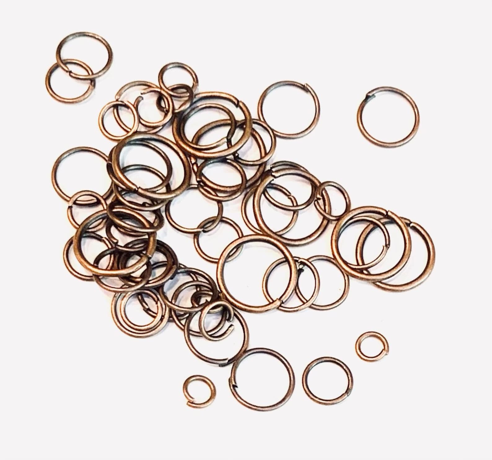 500 Assorted Sizes Antique Copper Color Jump Rings 4mm, 5mm, 6mm,8mm ...