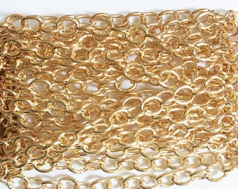 Gold Plated Round Cable Chain 4X5mm - 100ft Spool
