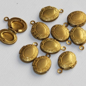 10 pcs of solid brass Oval Locket Pendant 11x13mm