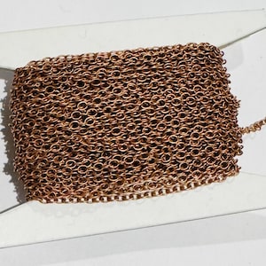 100 ft spool  Antiqued Copper plated round cable chain 2X2.5mm