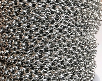 Fall special 10 ft Antique Silver Rollo chain 4 mm , bulk rolo chain, open link chain