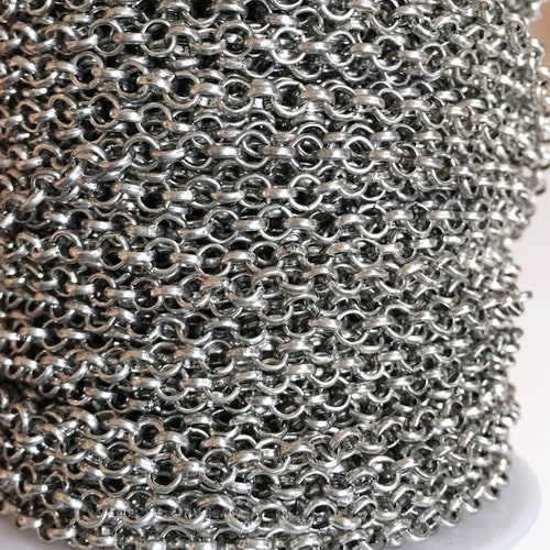 10 Ft Antique Silver Rollo Chain 3.2x1 Mm Bulk Rolo Chain - Etsy