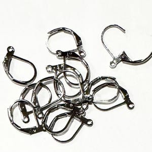 Gunmetal leverback earwire 10X15mm 100