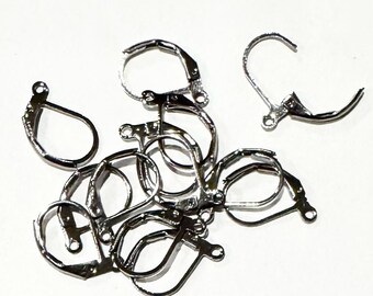 Gunmetal leverback earwire 10X15mm 100