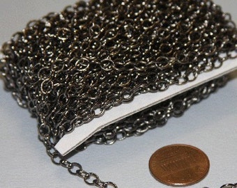 Spring Special 10ft  Gunmetal round cable chain 4X5mm  Soldered Links