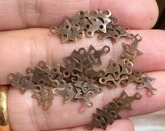 100 Stück antike Kupfer-Smiley-Sternverbinder 10 x 7 mm