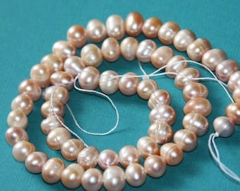 16 inch strand  freshwater Potato pearls 6-6.5mm-mauve