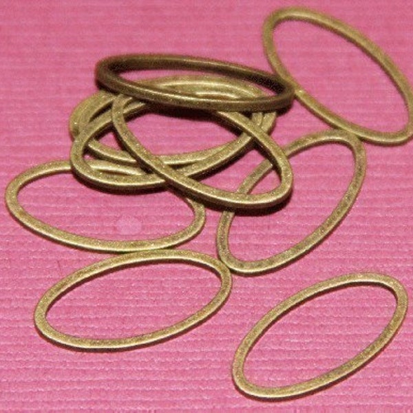 50 pcs  Antiqued brass oval links 16X8X1mm