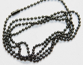 5 strands  24 inch Gunmetal ball chain with connector  1.8mm, finished chain