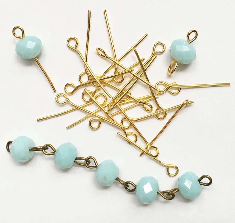 Bulk 500 Gold Color Steel Eye Pins 20mm Long 21 Gauge Etsy