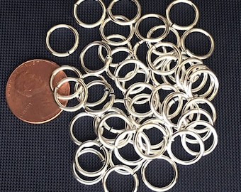 Bulk 500 pcs of Silver plated jumprings 10mm 16 gauge, bulk Silver jumprings , Silver plated brass jumprings