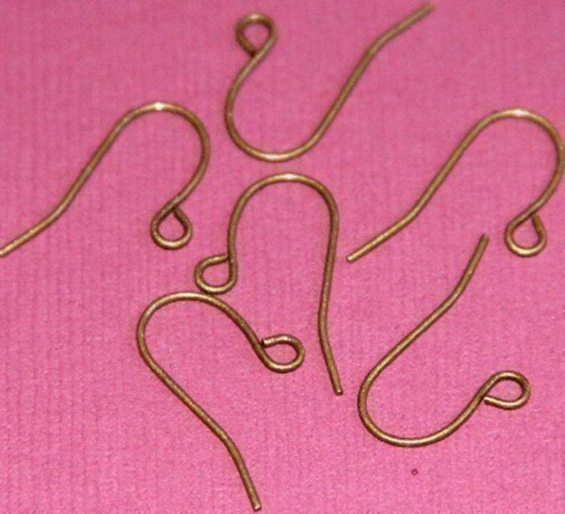 100 pcs antiqued brass earrings hook 20X11mm image 1