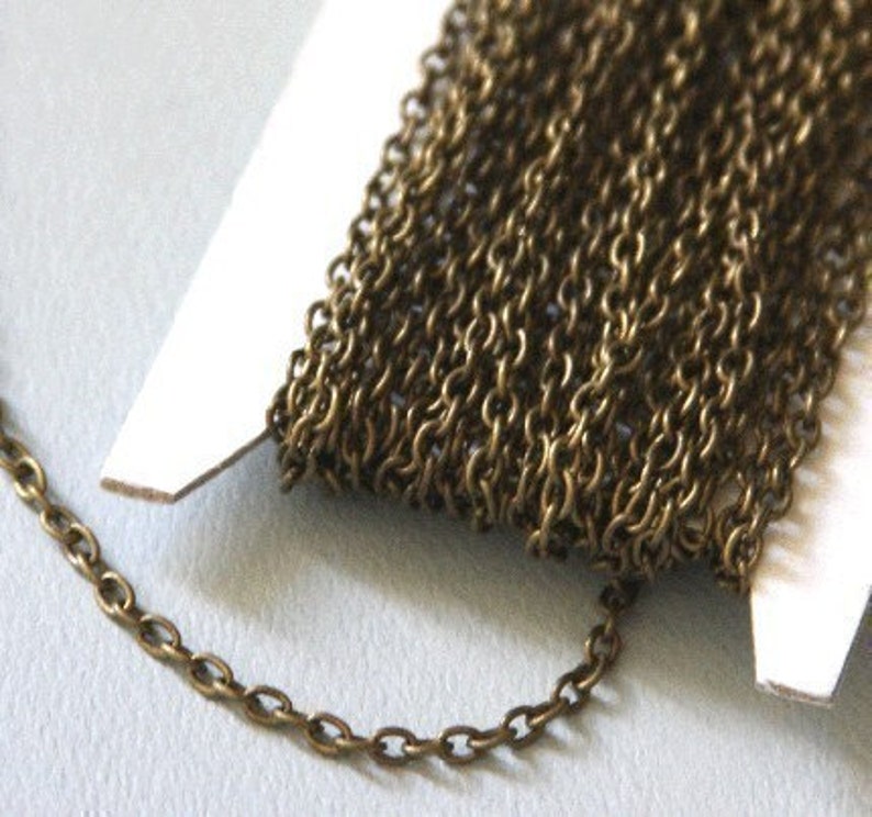 45 ft Antiqued copper round cable chain 2.6X3.9mm unsoldered image 2