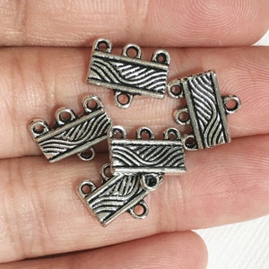 Bulk 100 pcs Antique silver 1/3 loops connector 12x10mm, antique silver one sided end connectors, alloy connector image 3