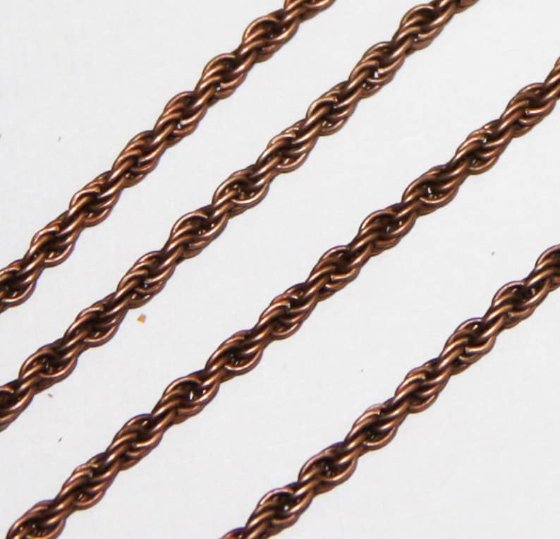 15 Ft Antique Copper Plated Rope Chain 2.5x3mm - Etsy
