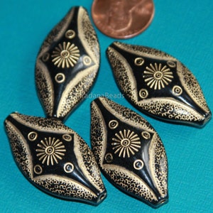 thumbnail image 2 of Vintage Slate Grey Acrylic Beads – Smooth Flat Ovals 25x18mm – Unused Craft Supply (Pack Of 12) 2 of 2