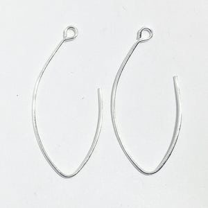 Versilberte Blatt Ohrring Haken (32 x 14 mm)