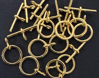 100 sets  Gold plated Toggle clasps