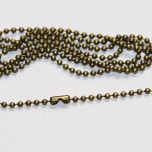 5 strands  24 inch antique brass ball chain with connector  1.5mm