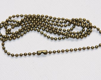 5 strands  24 inch antique brass ball chain with connector  1.5mm