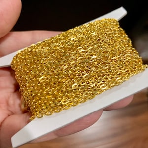 45 ft Gold Plated Flat Cable Chain 2X3mm - Unsoldered