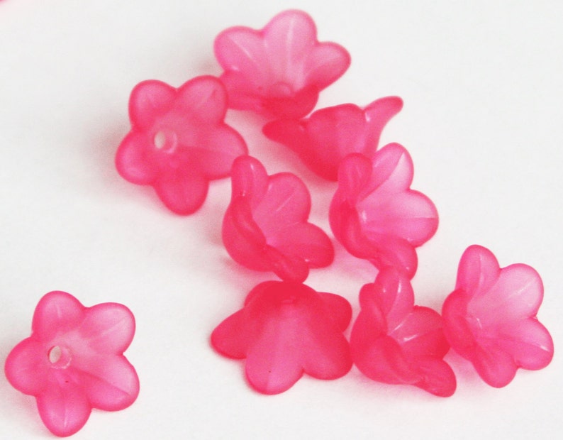 60 Pcs Frosted Acrylic Flower Beads 13mm Fuchsia Color - Etsy