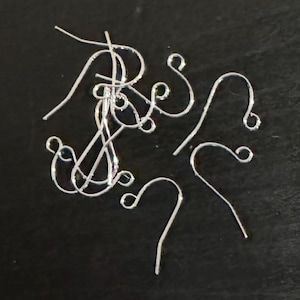 100 ganci per orecchini in ottone placcato argento, 20 x 11 mm